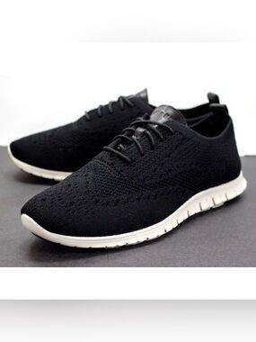 Cole Haan Zerogrand Womens Size US 10.5 B Wingtip Knit Oxford Shoes Black W06723